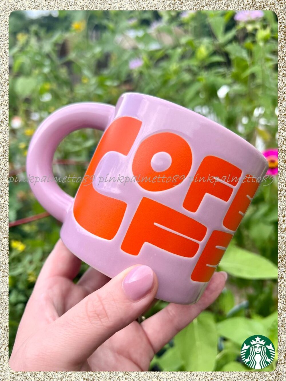 💜🧡 NWT 2026 Starbucks 'Coffee For All' Graphic Lilac & Orange Ceramic 12oz Mug